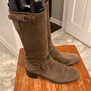 Prada brown suede boots